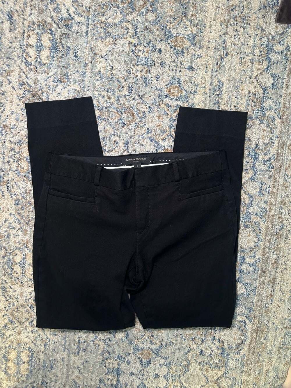 Banana Republic Black Sloan Slim Pants Size 2